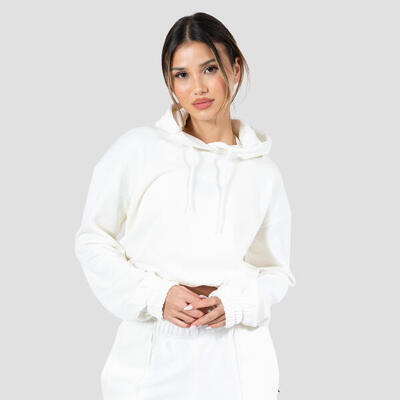 Damen Crop Hoodie Abby Creme