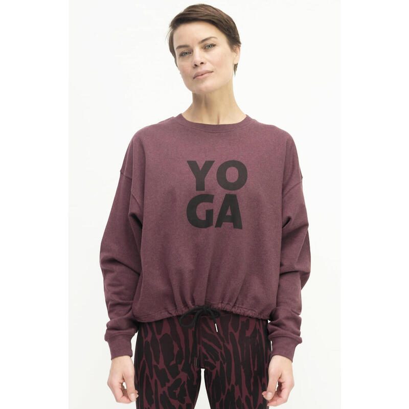 Yoga Sweatshirt Garuda Yoga Damen Rot Stretchig KISMET