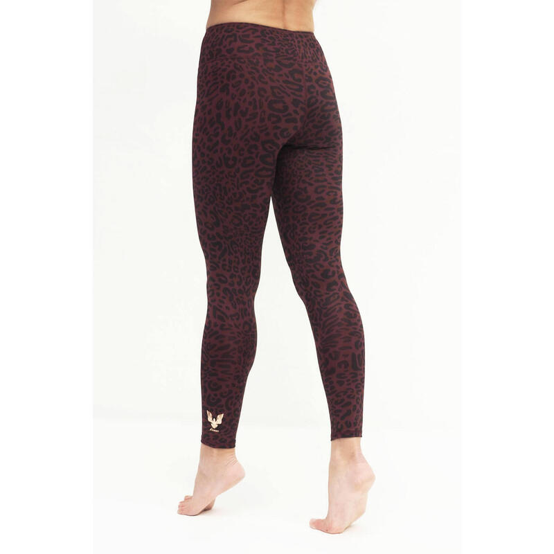 Yoga Leggings Ganga 7/8 Leo Yoga Damen Rot Stretchig KISMET