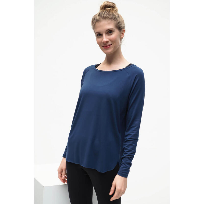 Yoga Longsleeve Amun Yoga Damen Blau Stretchig KISMET