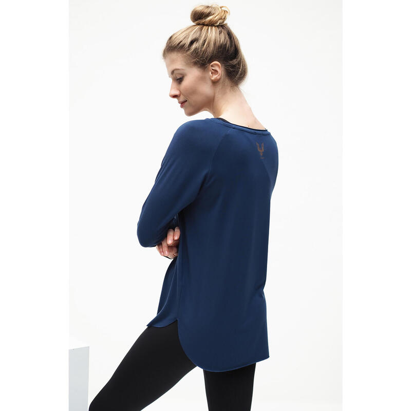 Yoga Longsleeve Amun Yoga Damen Blau Stretchig KISMET