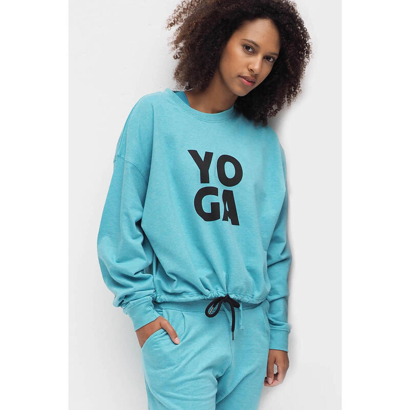 Yoga Sweatshirt Garuda Yoga Damen Blau Stretchig KISMET