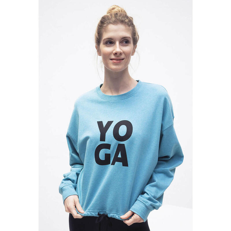 Yoga Sweatshirt Garuda Yoga Damen Blau Stretchig KISMET