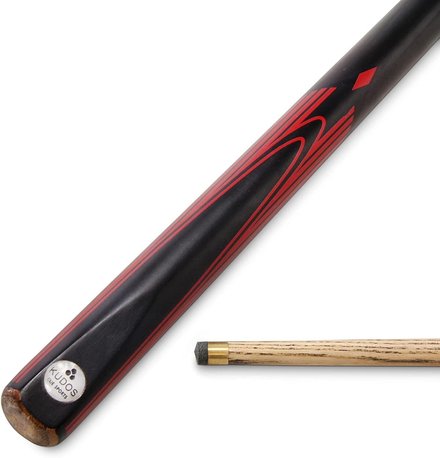 FUNKY CHALK Kudos RED DIAMOND 2pc Matching Ash Grain Snooker Pool Cue 57 Inch - 9.5mm Tip S