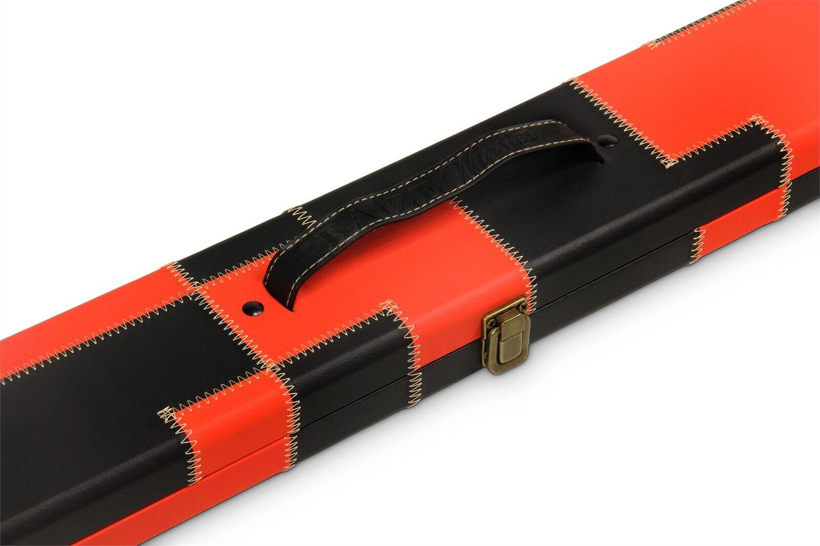 Baize Master 1pc WIDE RED & BLACK Patch Pool Snooker Cue Case Holds 3 Cues 5/6
