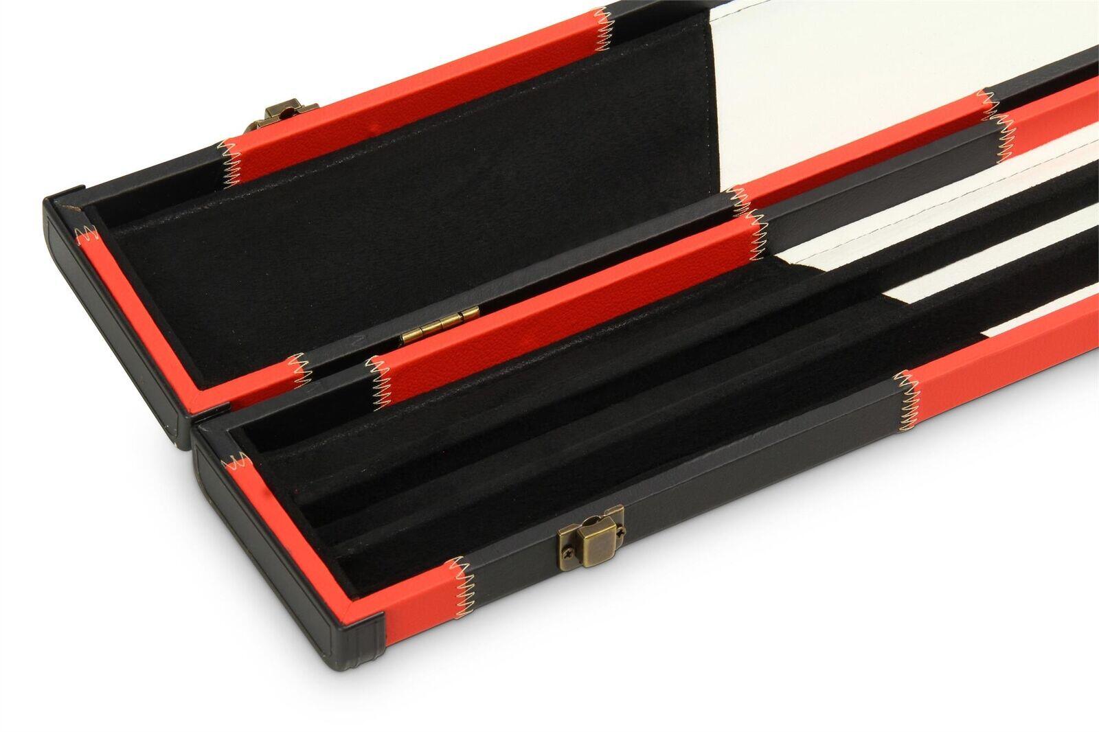 Baize Master 1pc WIDE RED & BLACK Patch Pool Snooker Cue Case Holds 3 Cues 6/6