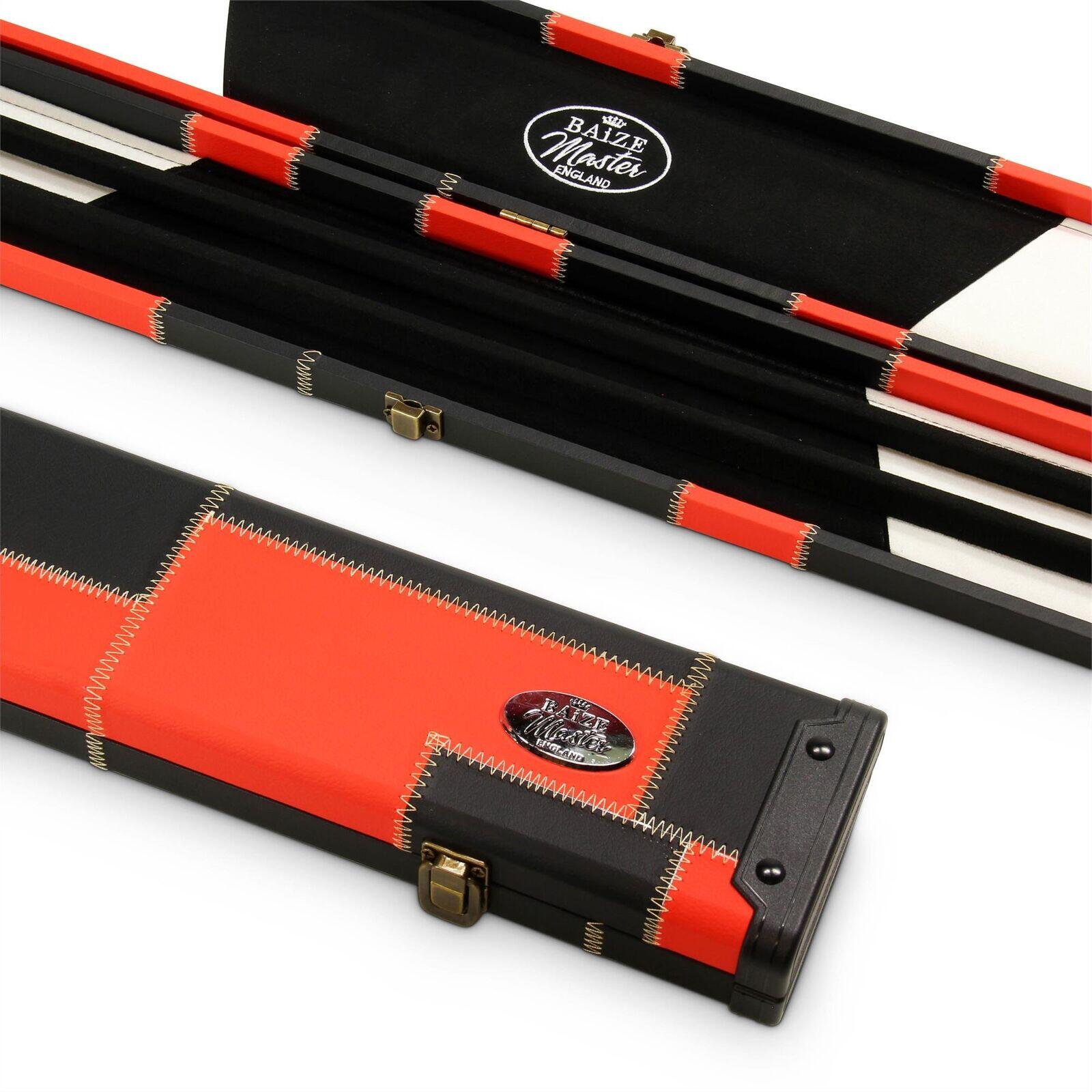 Baize Master 1pc WIDE RED & BLACK Patch Pool Snooker Cue Case Holds 3 Cues 2/6