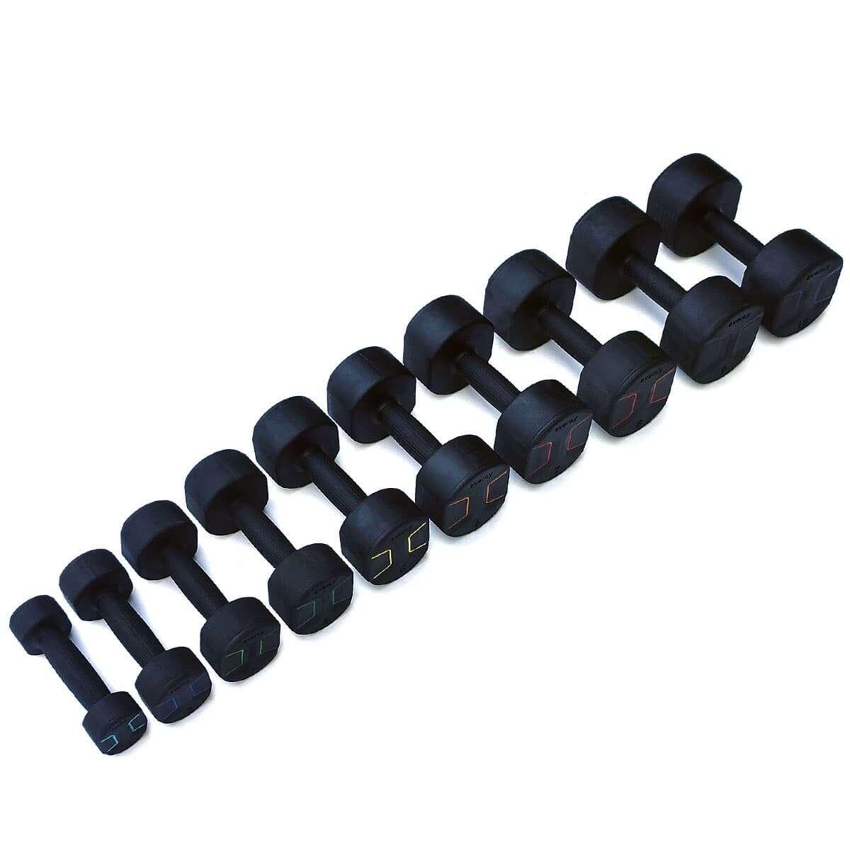 Mancuernas acero goma 10kg (par) negras 5/5