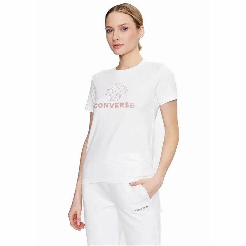 T-shirt de manga curta Converse Seasonal Star Chevron para mulher Branco