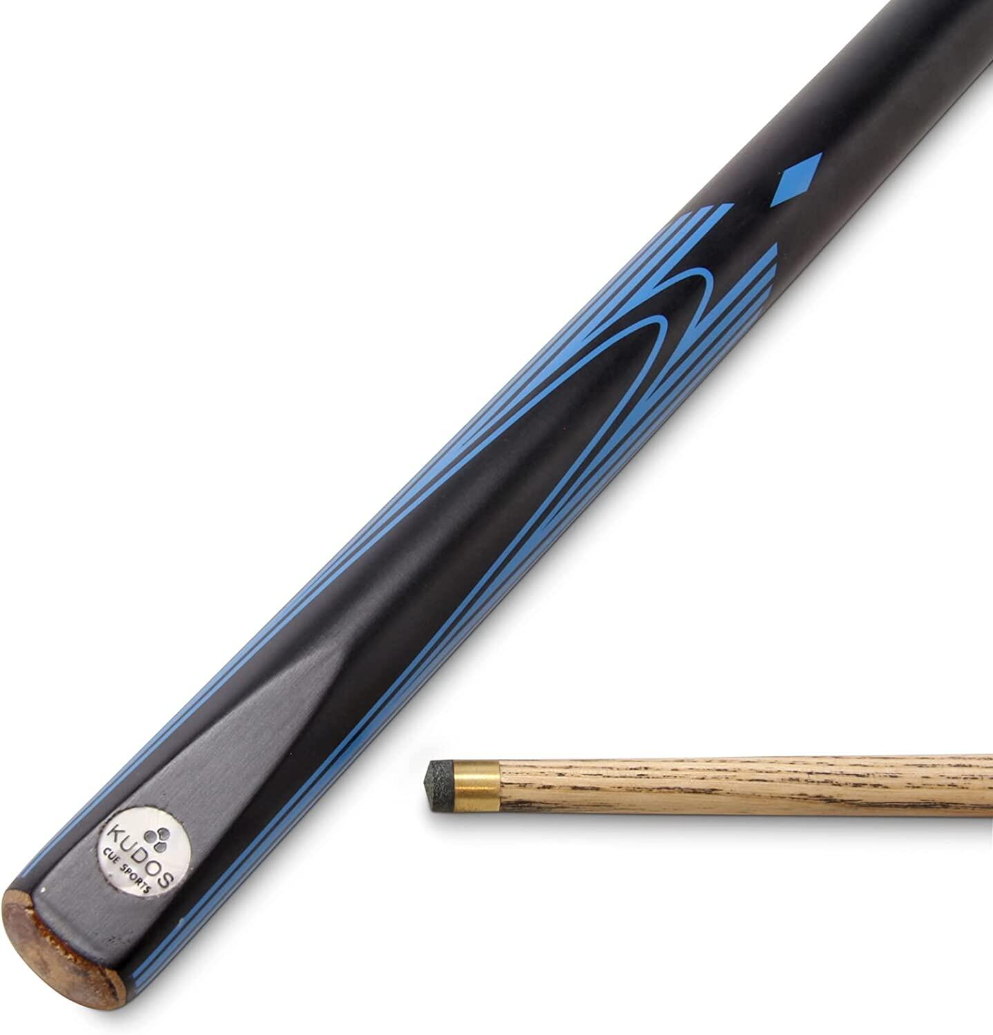 Kudos BLUE DIAMOND 2pc Matching Ash Grain Snooker Pool Cue 57 Inch - 9.5mm Tip 1/6