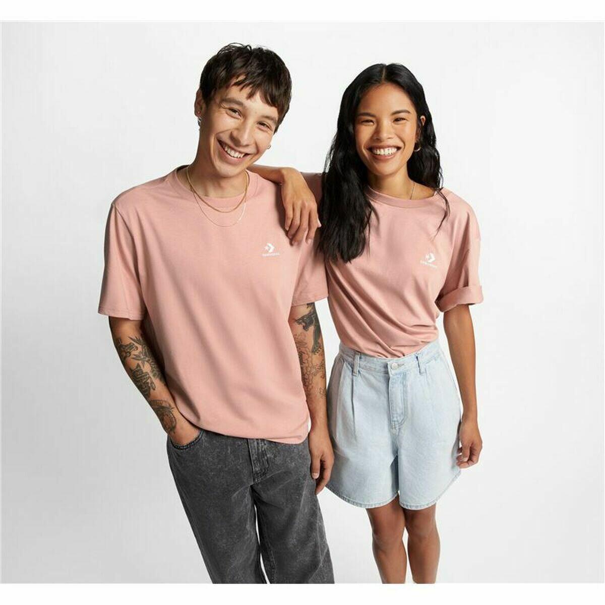 Maglia a Maniche Corte Unisex Converse Classic Fit Left Chest Star Chevron Rosa 2/4