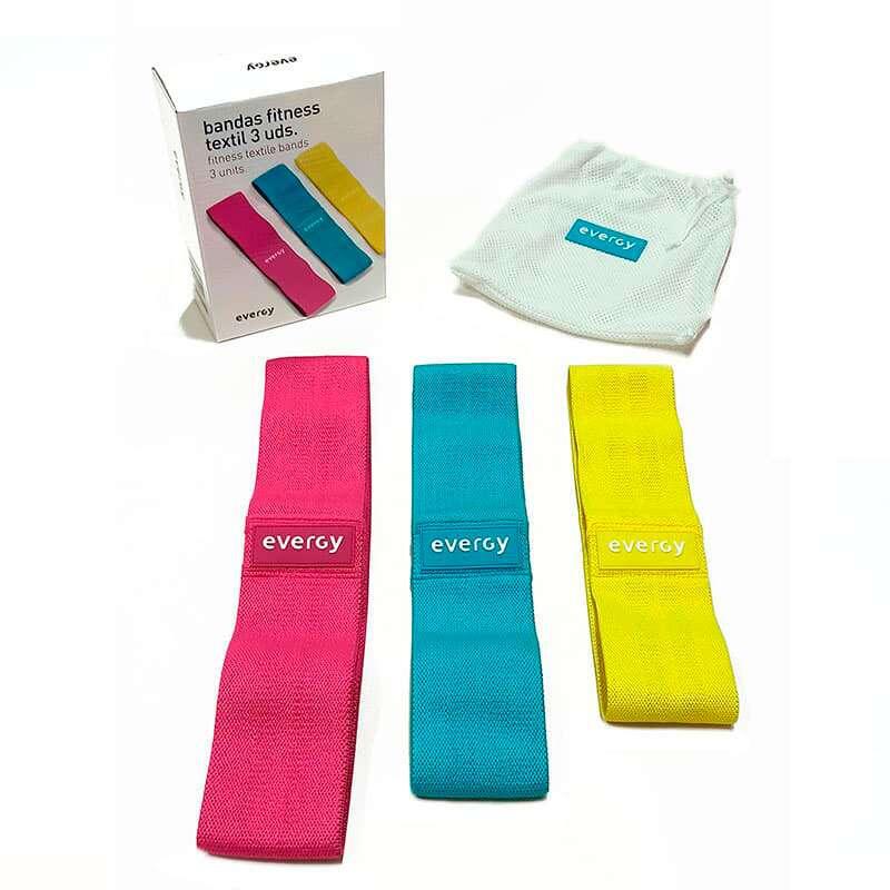 Bandas fitness textil 3uds bandas elásticas de resistencia 3/6