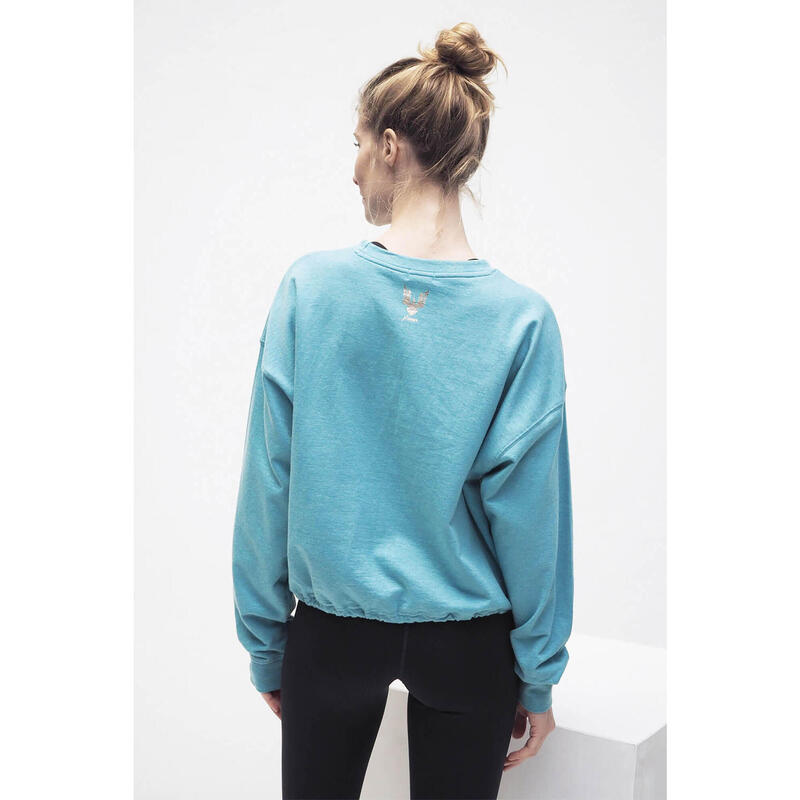 Yoga Sweatshirt Garuda Yoga Damen Blau Stretchig KISMET