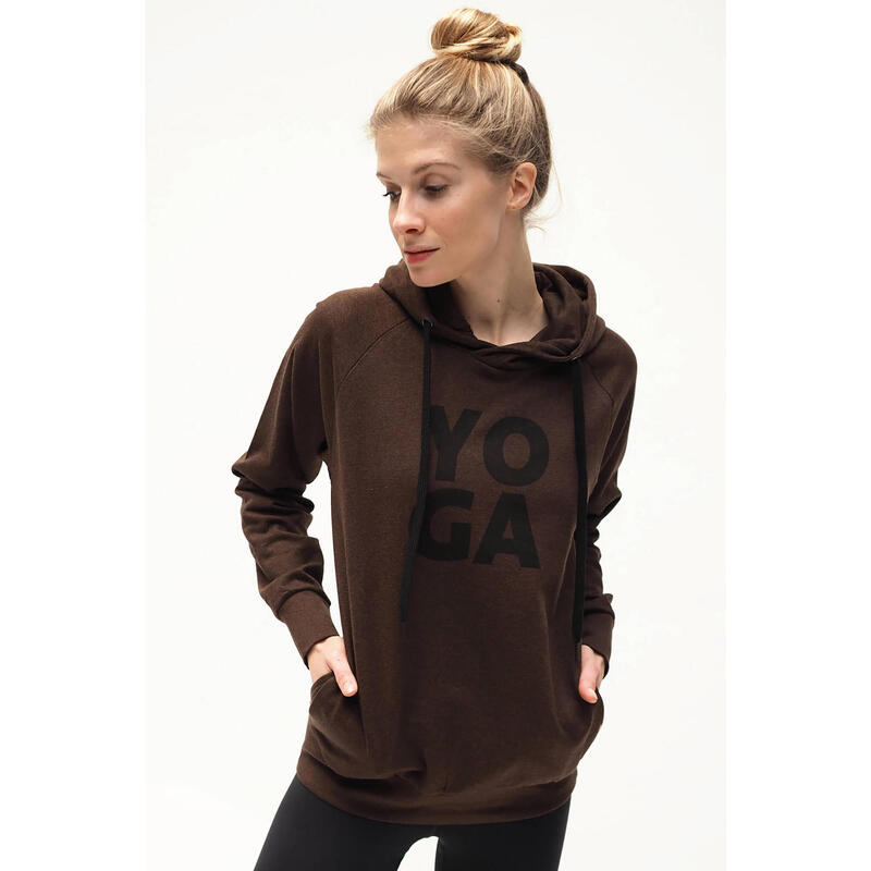 Yoga Hoodie Rudra Yoga Damen Braun Stretchig KISMET