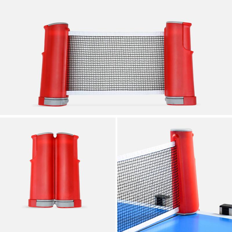 SWEEEK Table de ping pong INDOOR bleue - table pliable avec 2 raquettes et  3 balles. pour utilisation intérieure. sport tennis de table pas cher 