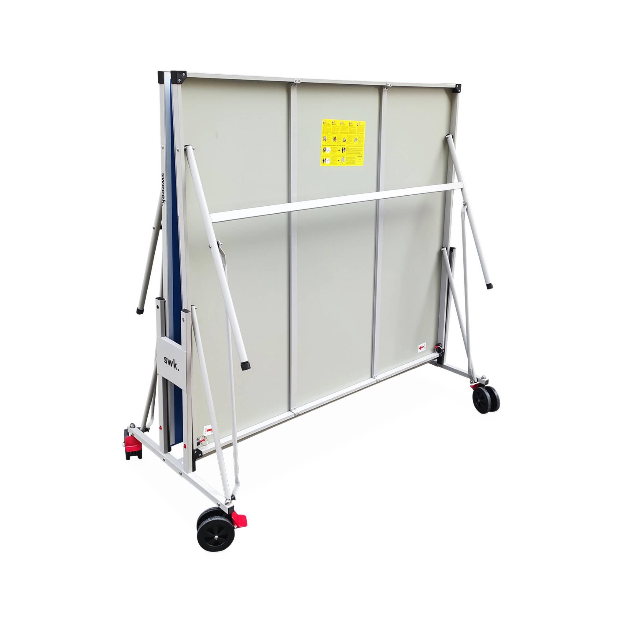 Tischtennisplatte OUTDOOR blau klappbarer Tisch mit 2 Schlägern und 3 Bällen 4/5