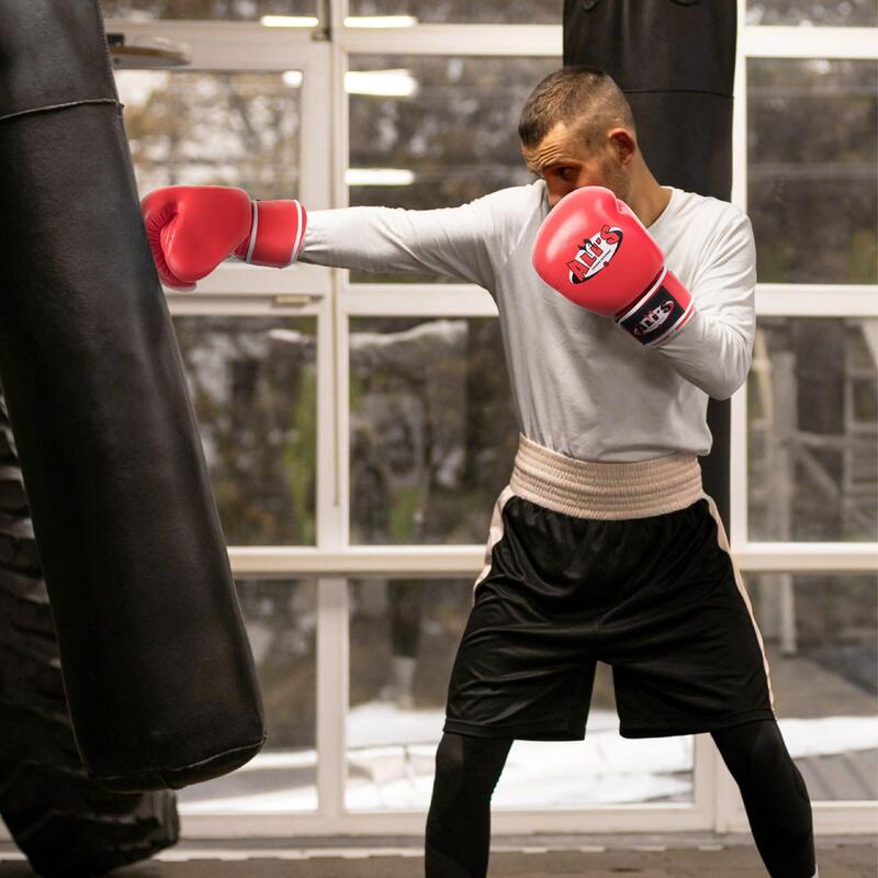 Ali's-BG TR-Gants de Boxe-Entraînement-Rouge-Cuir Véritable