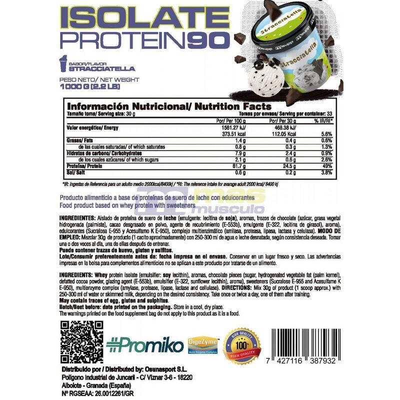 Isolate 90 CFM - 1Kg Stracciatella de MM Supplements