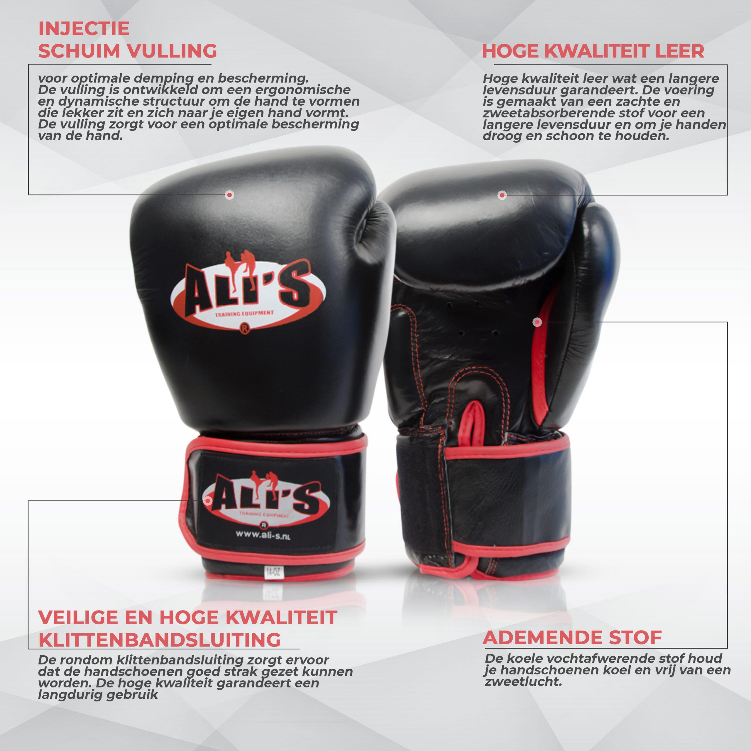 Ali's-BG TR-Bokshandschoenen-Training-Zwart-Leren 3/5