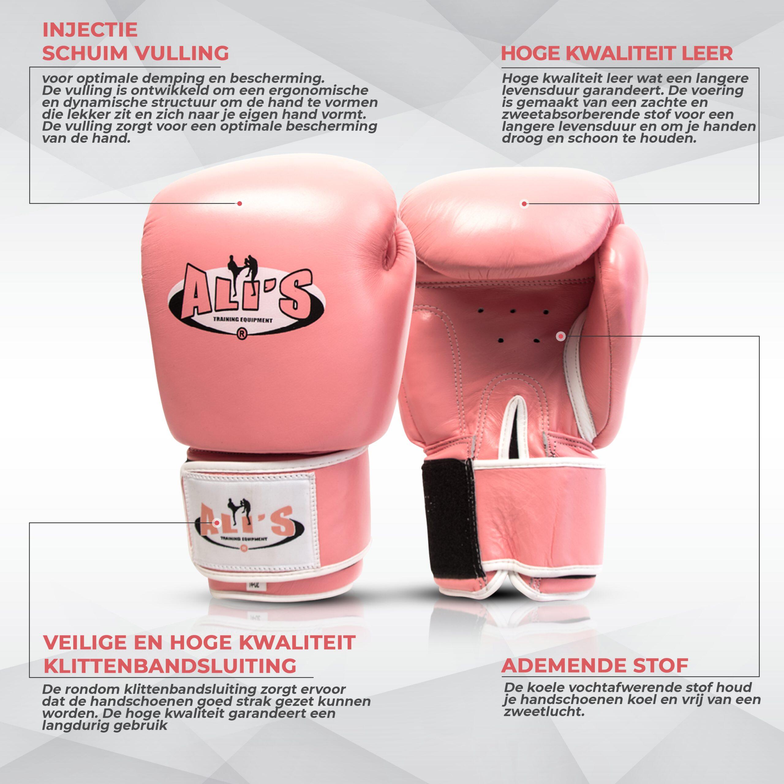 Ali's-BG TR-Bokshandschoenen-Training-Roze-Leren 2/5