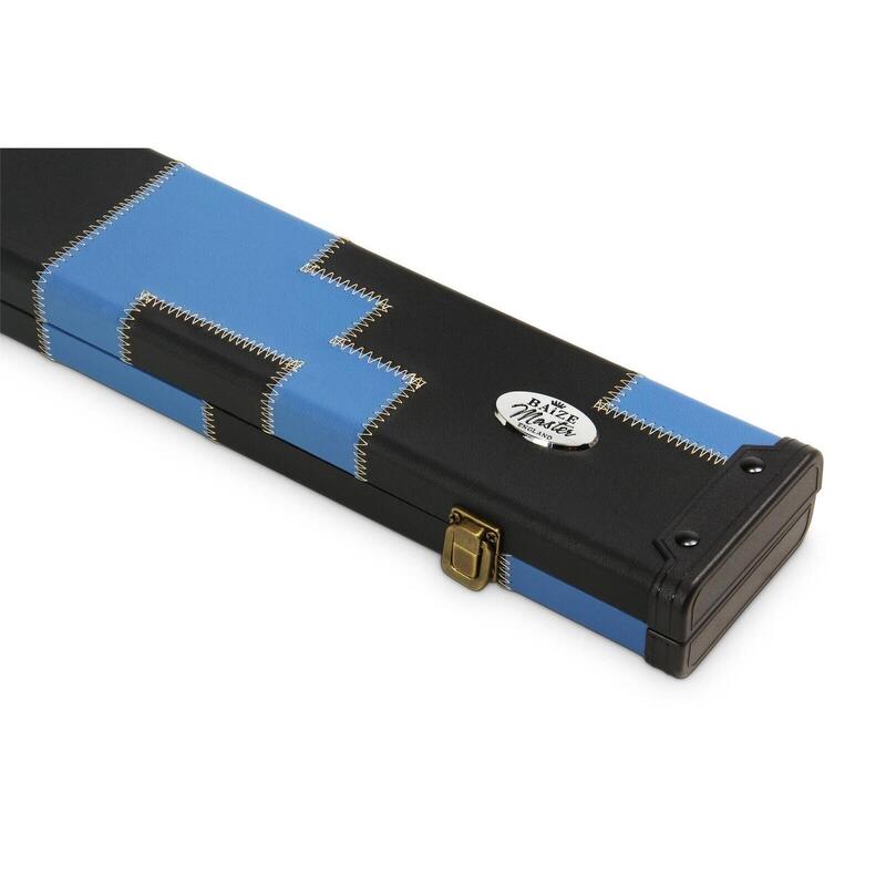Baize Master 1pc WIDE BLACK & BLUE Patch Pool Snooker Cue Case Holds 3