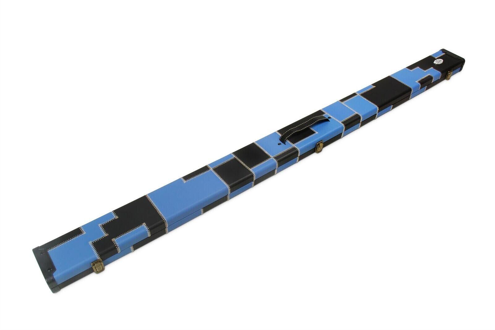 FUNKY CHALK Baize Master 1pc WIDE BLACK & BLUE Patch Pool Snooker Cue Case Holds 3 Cues