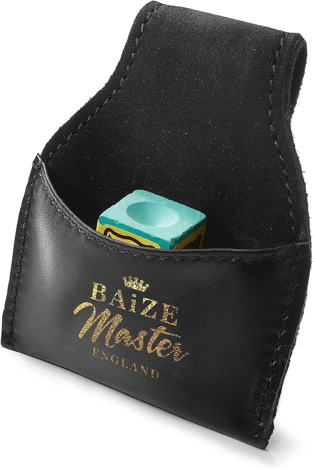 Baize Master Luxury Gold Logo Leather Snooker and Pool Chalk Pouch Holder with 3/3