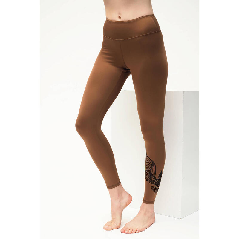 Yoga Leggings Ganga 7/8 Warrior Yoga Damen Braun Stretchig KISMET