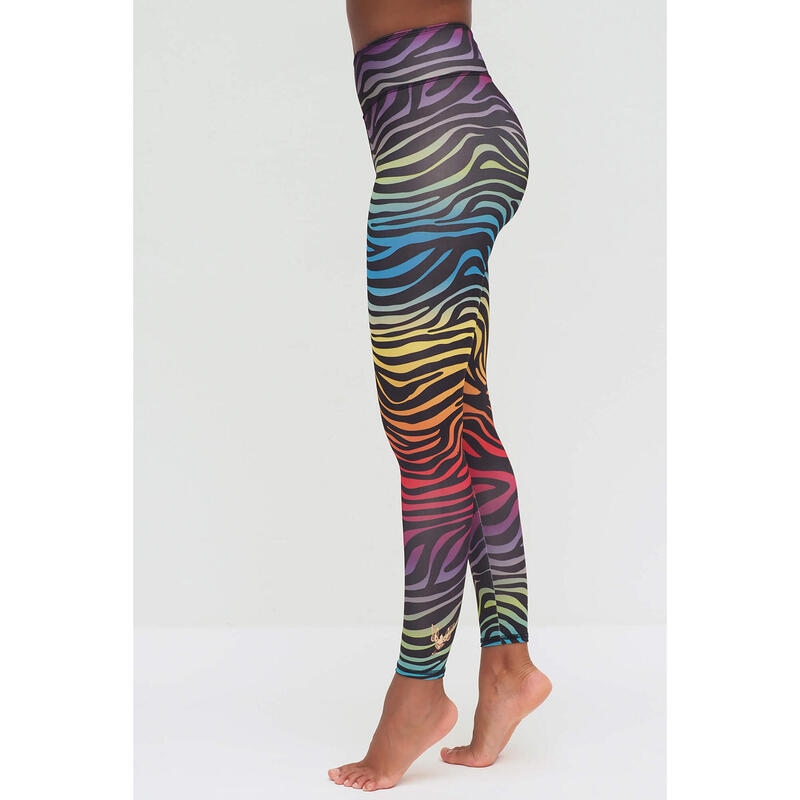Yoga Leggings Ganga 7/8 Zebra Rainbow Yoga Damen Mehrfarbig Stretchig KISMET
