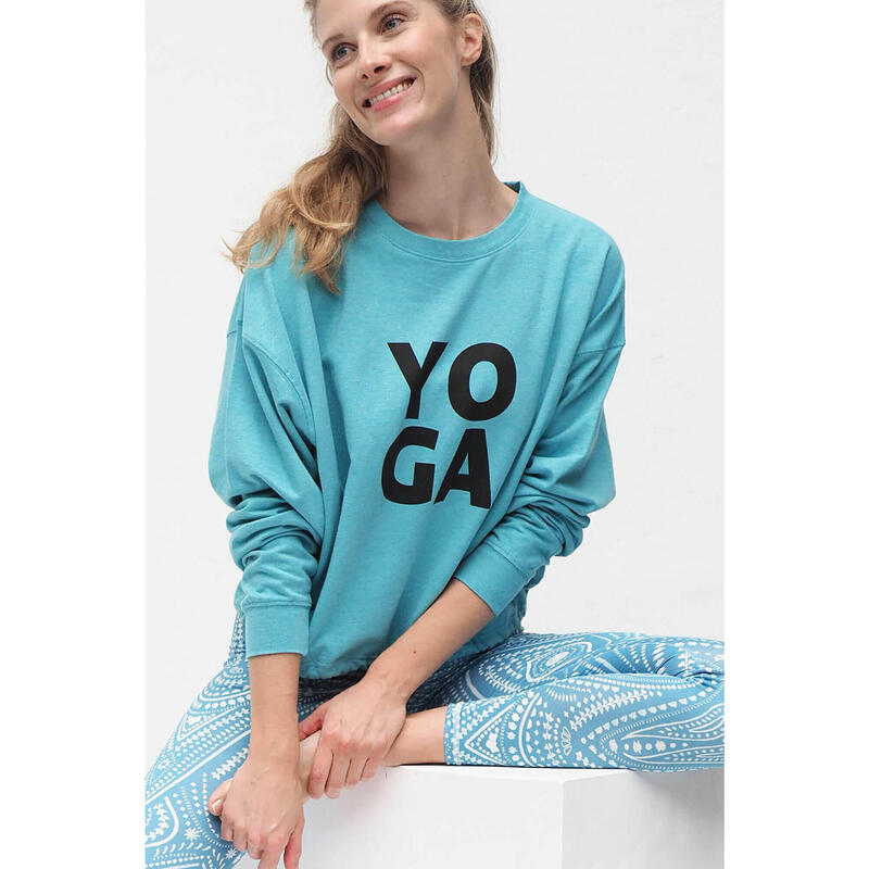 Yoga Sweatshirt Garuda Yoga Damen Blau Stretchig KISMET
