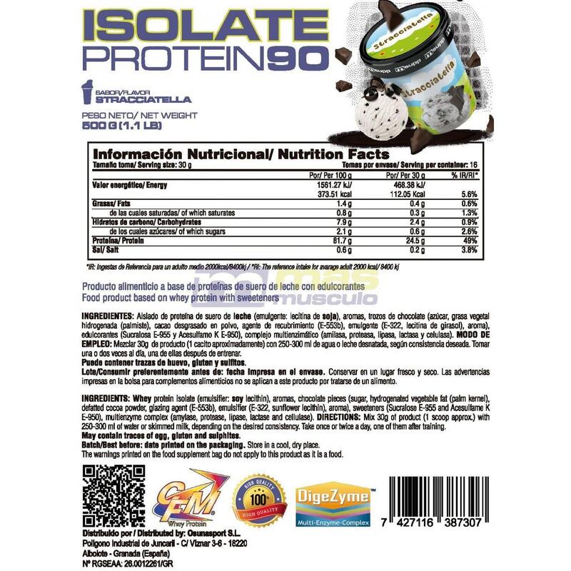 Isolate 90 CFM - 500 g Stracciatella de MM Supplements