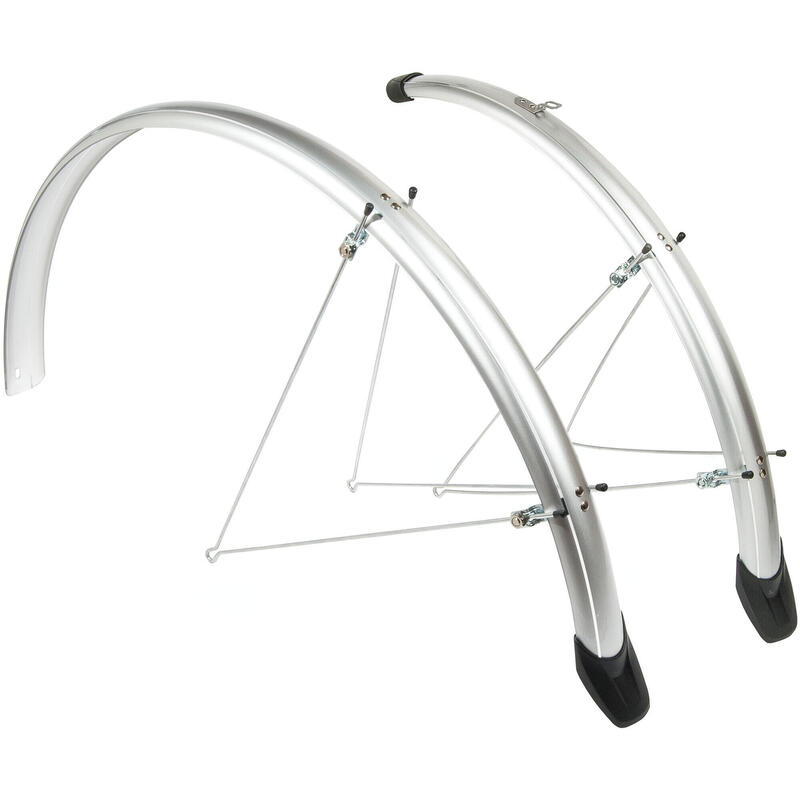 Jeu de garde-boue Eurofender Elegance 28" x 46 mm - argent