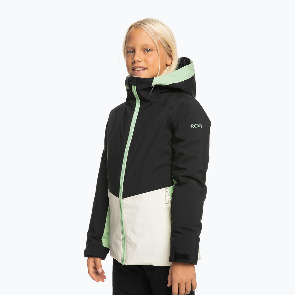 Kurtka snowboardowa dziecięca ROXY Silverwinter Girl true black 10/M