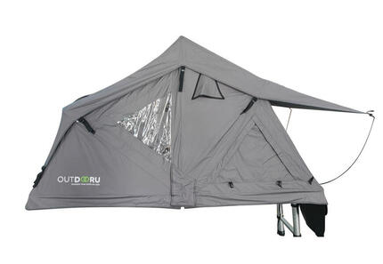 Dachzelt Compact - 2 Pers. 130cm Grau - inkl. Dachfenster, Leiter, Cover