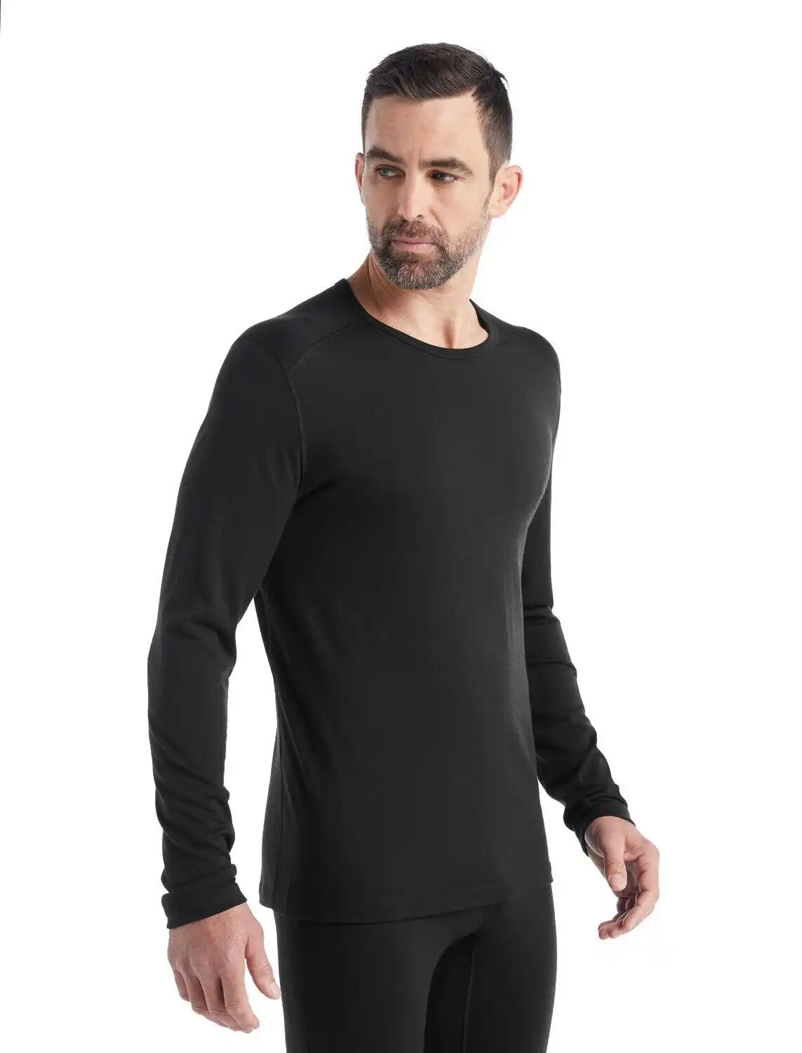 Icebreaker Mens 200 Oasis Merino Thermal Top, Black 3/7