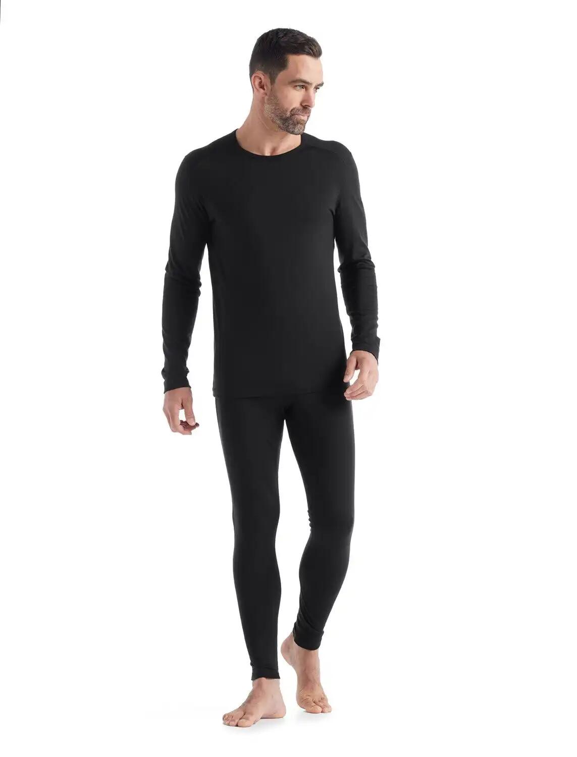 Icebreaker Mens 200 Oasis Merino Thermal Top, Black 5/7