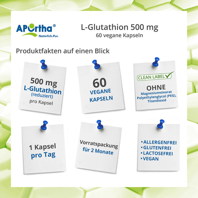 Reduziertes L-Glutathion 500 mg - 60 vegane Kapseln
