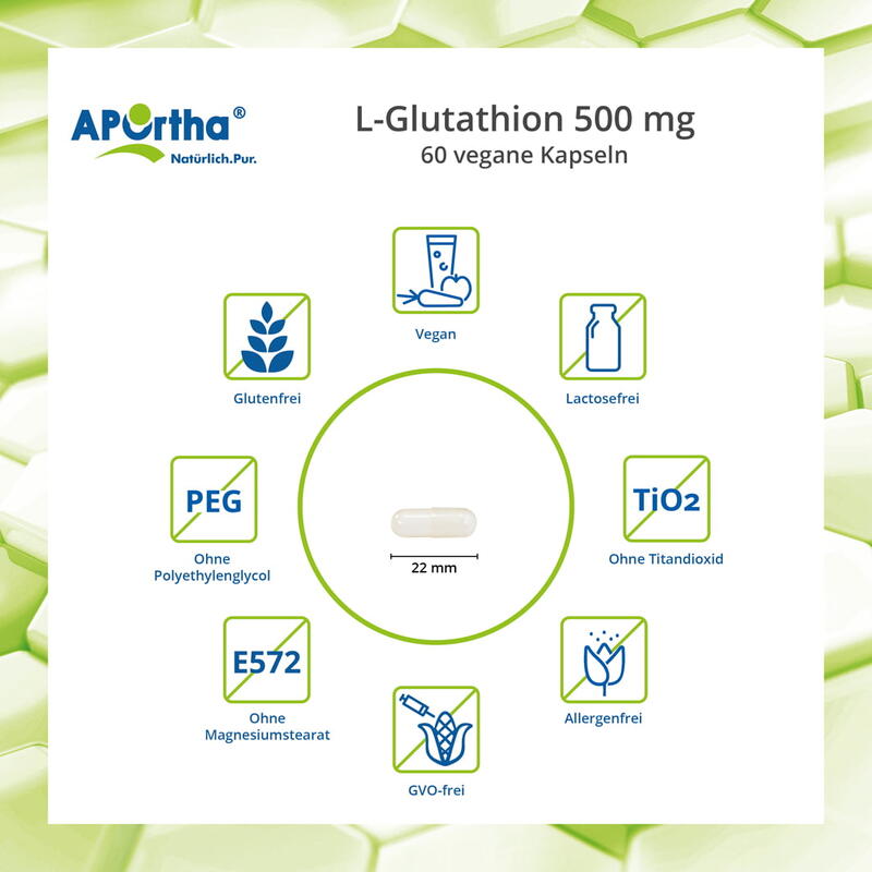 Reduziertes L-Glutathion 500 mg - 60 vegane Kapseln