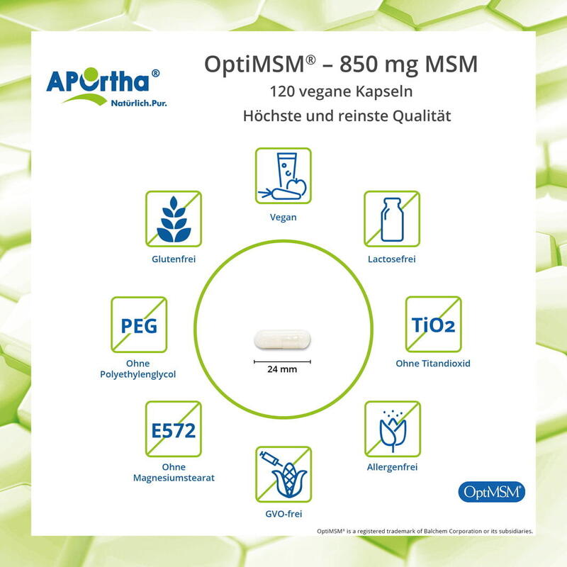 OptiMSM® 850 mg MSM - 120 vegane Kapseln