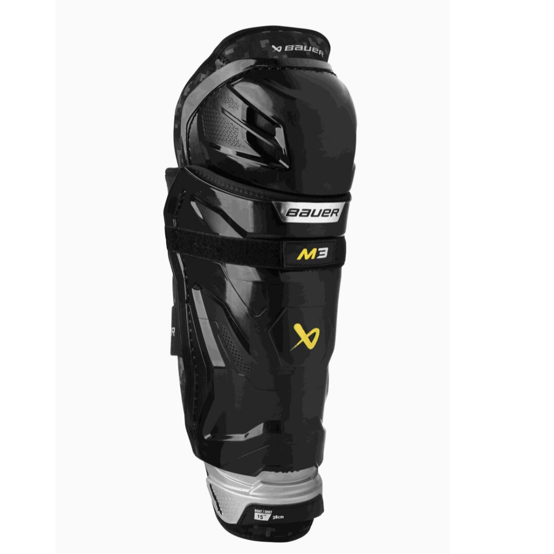 Bauer - Jambiere De Hockey Bauer Supreme M3 Adulte - Protège-tibia - Gris|jaune|noir - 15 - Decathlon