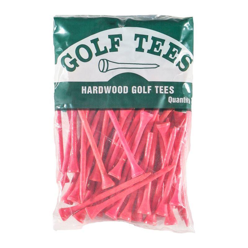 50 tees de golf de madera - Tamaño 3-1/4 - 83 mm Color rosa cítrico