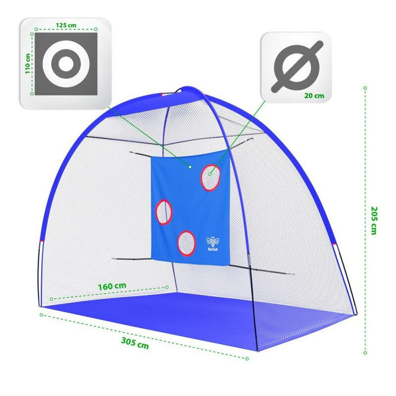 Bee Golf - Jaula de prácticas Semi Pro Deluxe 305cm