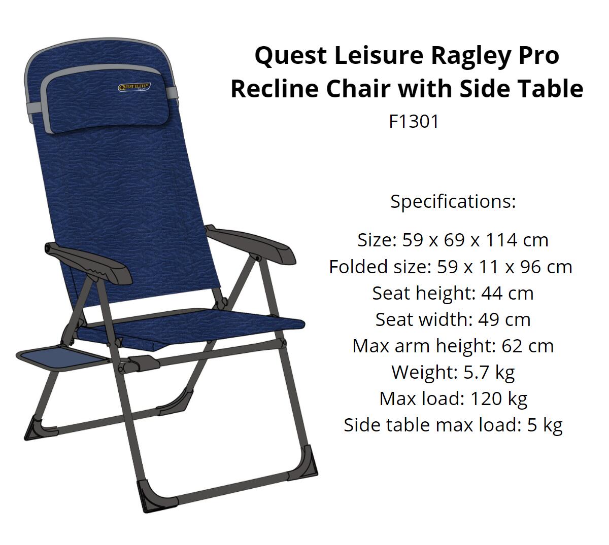 Quest Ragley Pro Recline Chair with Side Table 5/7