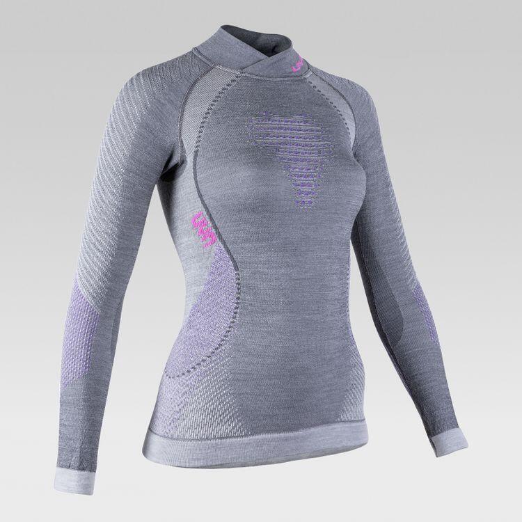 Uyn - Fusyon Sous-vêtement Tee-shirt Manches Longues Col Roulé Femme - Sous Maillot Manche Longue - Gris - 36 Xs - Decathlon