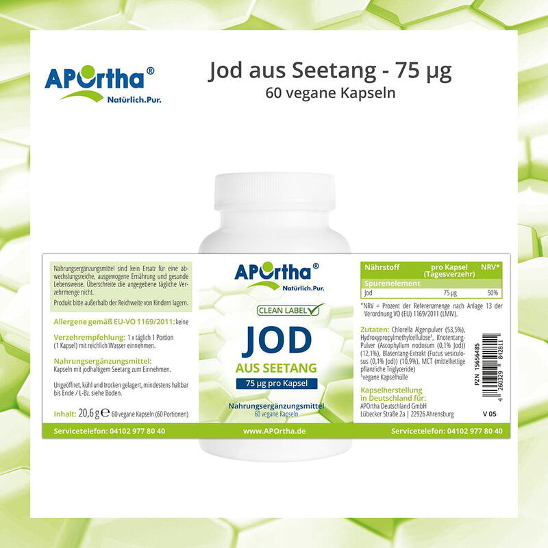 Jod aus Seetang - 75 µg - 60 vegane Kapseln