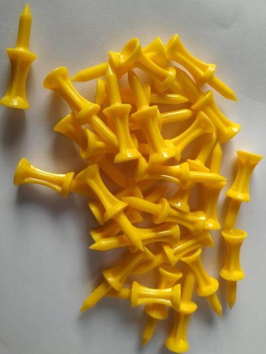 PURE2IMPROVE Pure2Improve Pure4Golf 30 Plastic Step Tees Geel 43mm