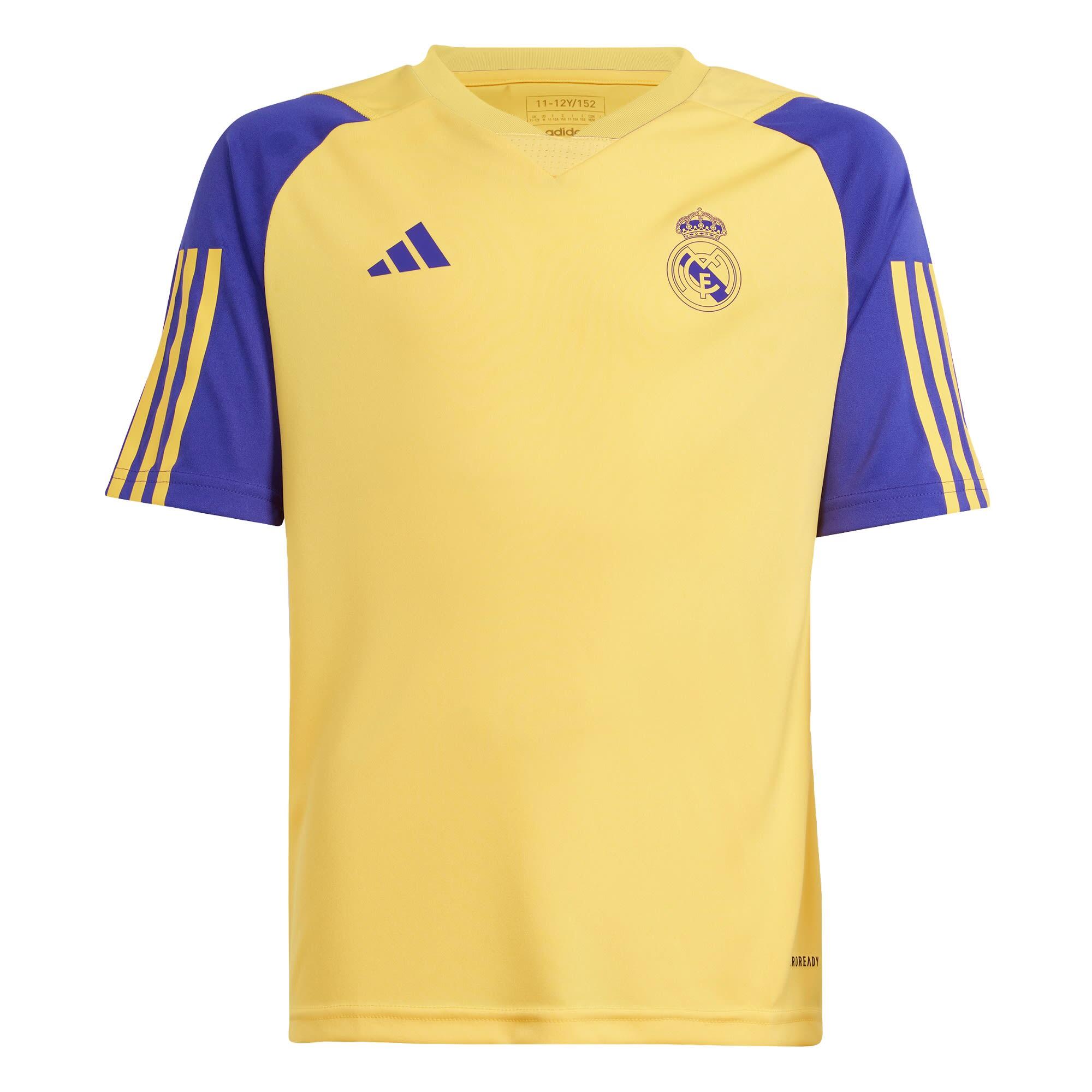 Adidas - Maillot D'Entraînement Real Madrid Tiro 23 Enfants - Maillot Manches Courtes - Jaune - 15-16 Ans - Decathlon