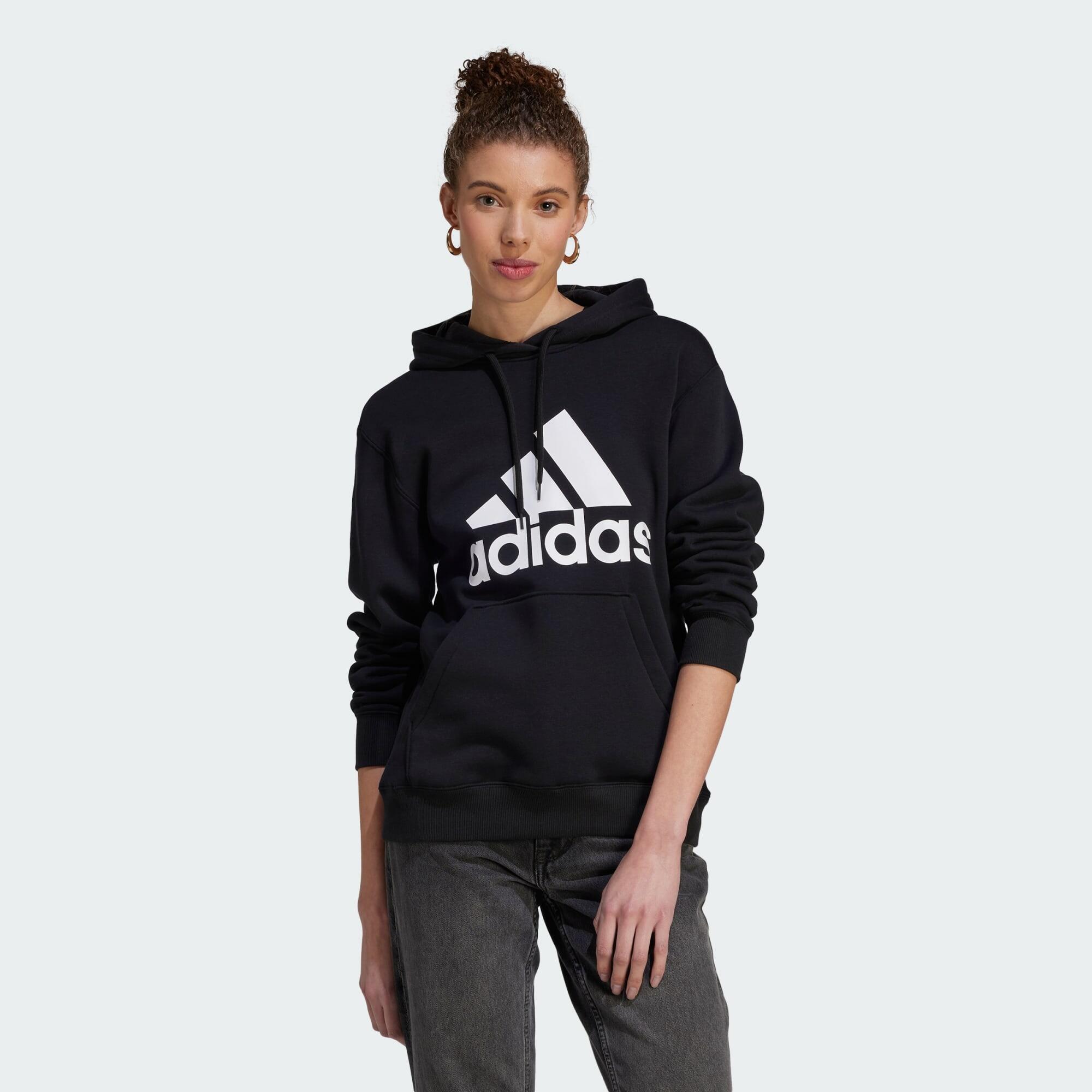 Adidas - Sweat-shirt À Capuche Molleton Essentials Big Logo Regular - Sweat-shirt - Blanc|noir - 36 Xs - Decathlon