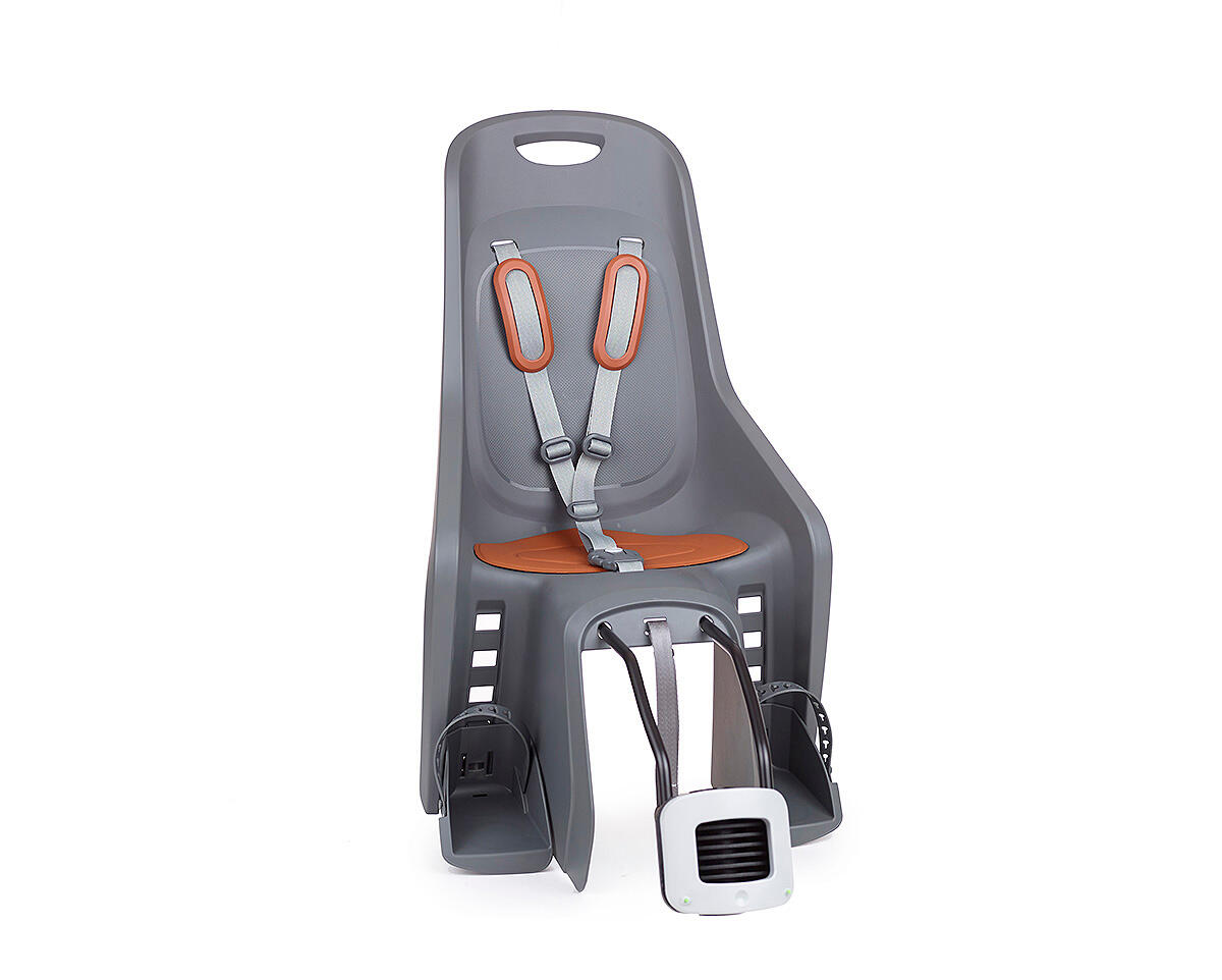 Silla Bicicleta Trasera Ninõ Cuadro Bubbly Gris Carbón / Marrón 4/7
