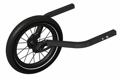 Qeridoo Fahrradanhänger 14" Joggerrad Einsitzer